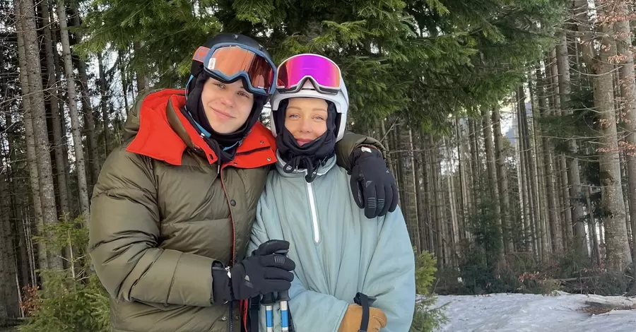 Тіна Кароль показала, як покаталася на лижах із 15-річним сином у Карпатах