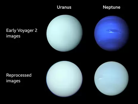 Ученые выяснили, что Уран и Нептун имеют одинаковые оттенки зеленовато-синего цвета 