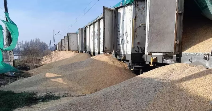 У Польщі невідомі пошкодили українські вагони та висипали на землю 160 тонн зерна