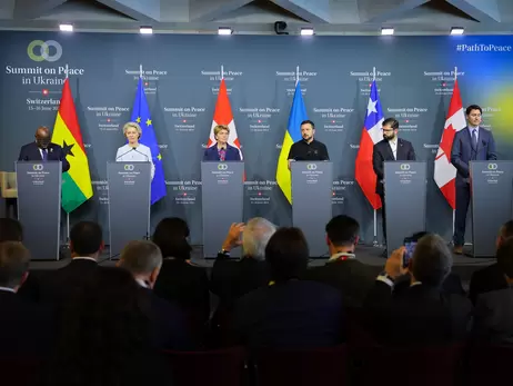 Шесть лидеров провели пресс-конференцию по итогам Глобального саммита мира в Швейцарии