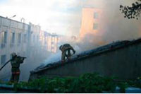 На Андреевском спуске горело здание Союза художников 