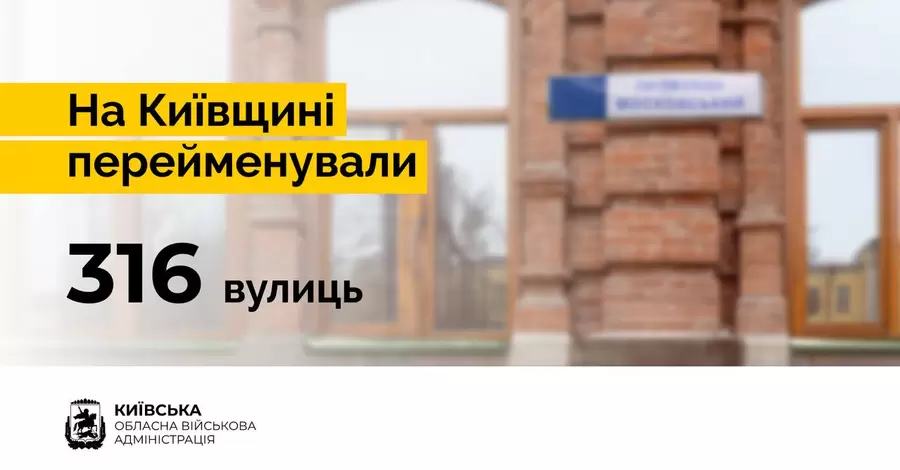 В Киевской области переименовали 316 улиц в рамках дерусификации