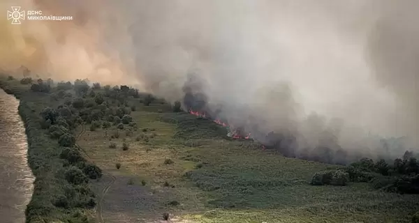 На Николаевщине горит Андреевское урочище, огонь задел жилые дома