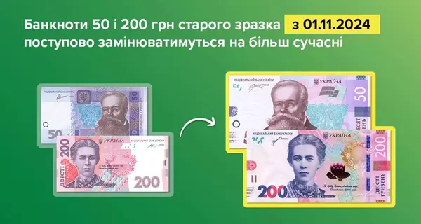 Нацбанк выведет из оборота старые купюры номиналом 50 и 200 гривен