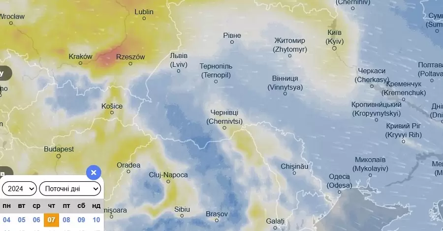 Хмара брудного повітря суне на Україну