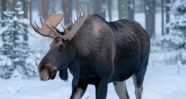 В Черниговской области бешеный лось напал на автомобиль военных