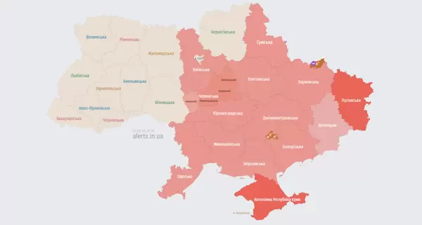 Украиной распространяется воздушная тревога - угроза ударов баллистикой