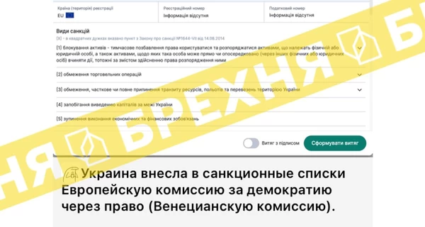 Россия распространила фейк о санкциях Украины против Венецианской комиссии, – SPRAVDI