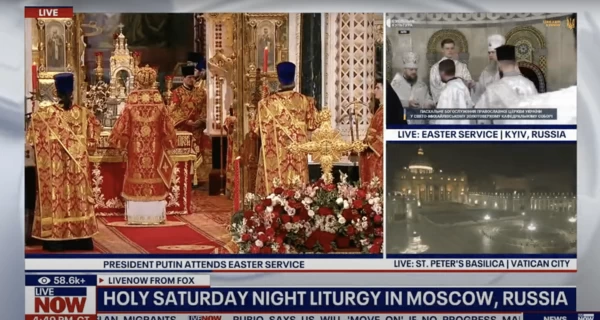 Украина отреагировала на трансляцию пасхального богослужения из Москвы в эфире Fox News