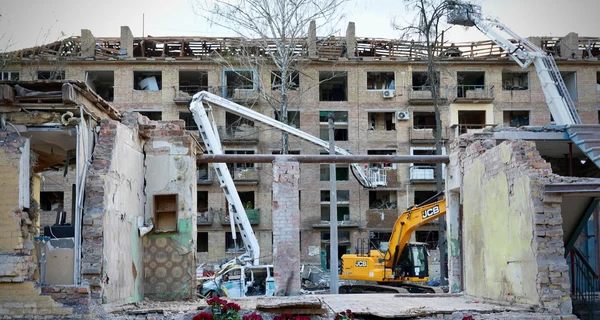 В Святошинском районе Киева завершили ликвидацию последствий ракетного удара