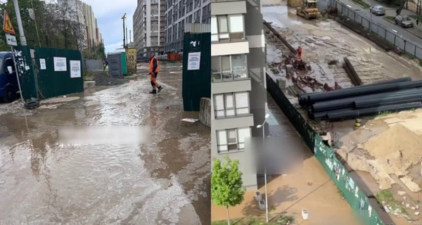 В Киеве затопило участок строительства метро на Виноградаре из-за прорыва трубы