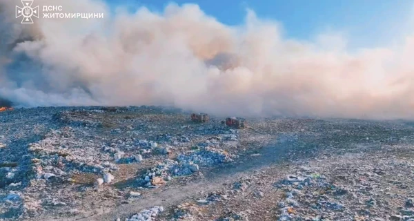 Из-за масштабного пожара на свалке в Житомире школы перевели на дистанционное обучение