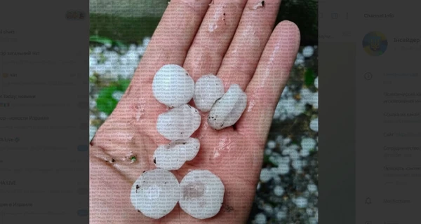 В Киевской области выпал град размером с куриное яйцо