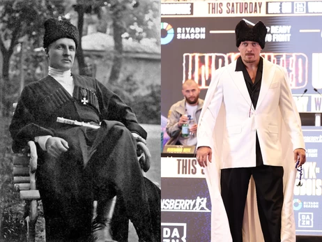 Усик прийшов на пресконференцію з Дюбуа у шапці, як у гетьмана Скоропадського