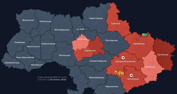 В Киевской области воздушную тревогу начали объявлять по районам