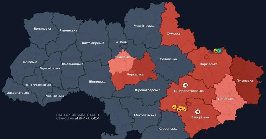 На Київщині повітряну тривогу почали оголошувати по районах