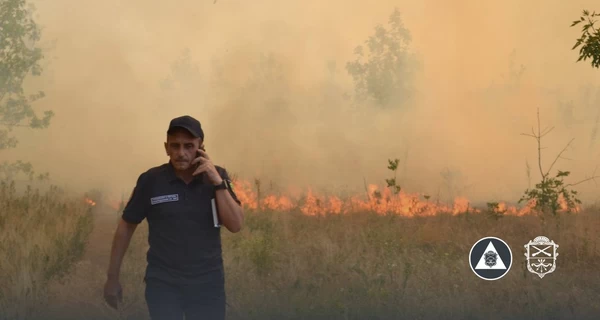 Остров Хортица охватили пожары, пламя быстро распространяется  