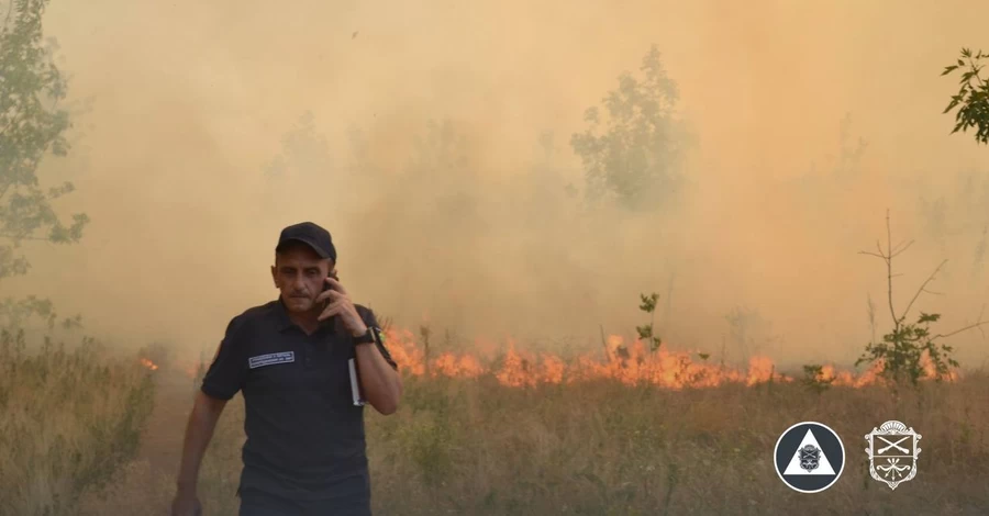 Остров Хортица охватили пожары, пламя быстро распространяется  