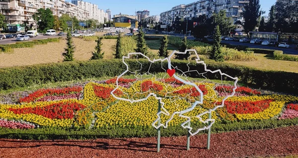 Ко Дню Независимости в Киеве высадили оригинальные клумбы