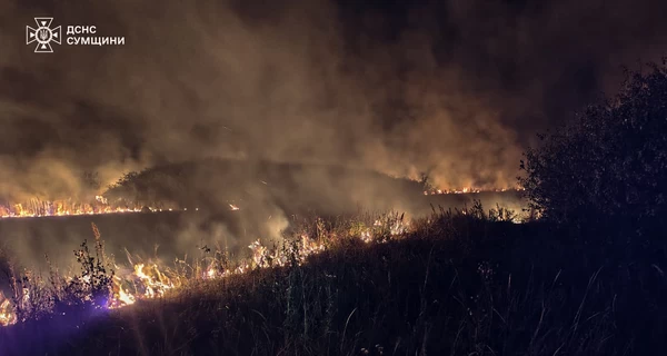 В Сумской области из-за атаки дронов загорелась 