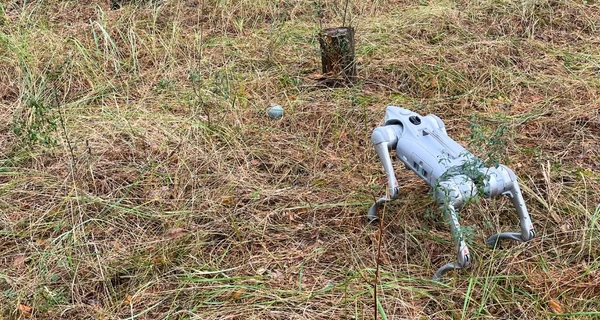 Роботизированный пес нашел кассетный боеприпас в Киевской области