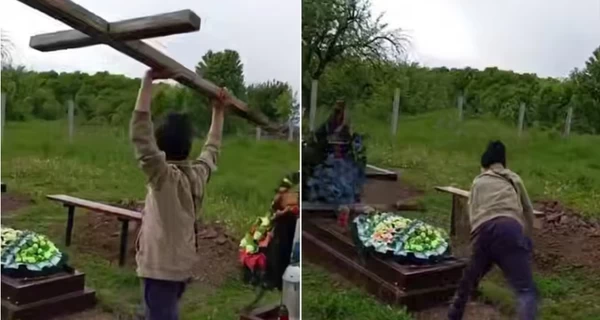 На Буковине пьяные дети повредили кресты и могилы на кладбище