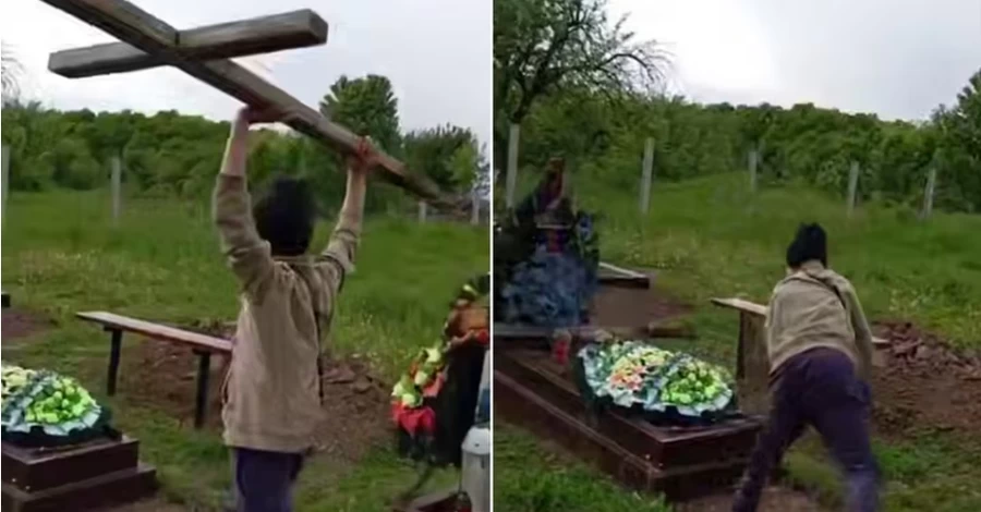 На Буковині пʼяні діти пошкодили хрести та могили на кладовищі