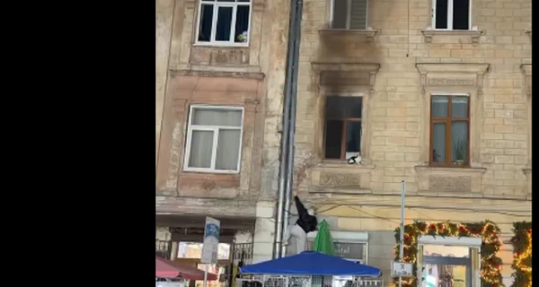 Во Львове парень спас кота во время пожара в квартире на втором этаже