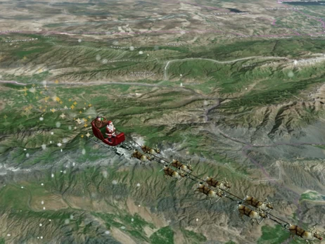 Санта Клаус пролетел над Украиной, чтобы доставить подарки на Рождество