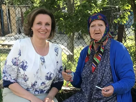 Исполнительница роли бабы Палажки из 