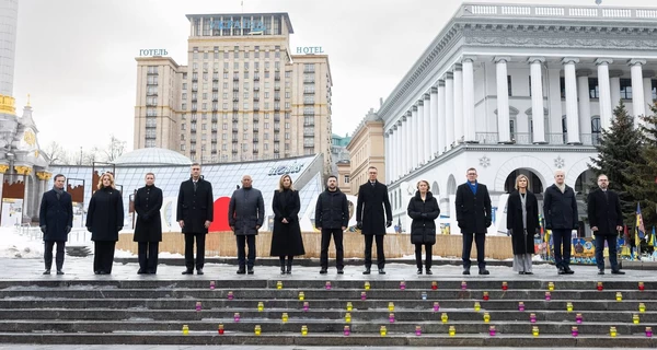 Зеленские с европейскими лидерами посетили Софийский собор и Майдан