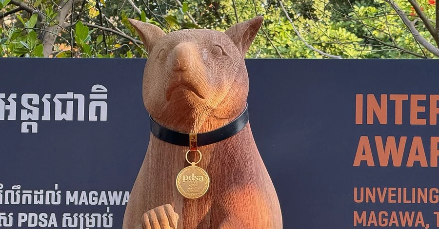 Щур-сапер, який врятував сотні життів, отримав власну статую в Камбоджі 