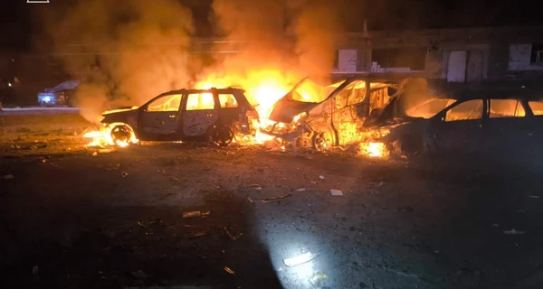В Харькове РФ попала дроном в автомобиль, а в Киеве горит 18-этажный дом