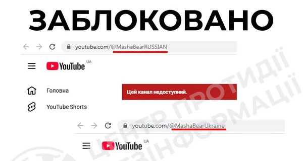 YouTube заблокировал для украинцев три канала российского мультсериала «Маша и Медведь»