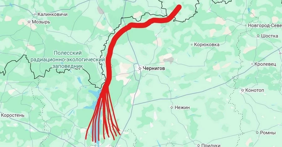 Реактивные дроны, атакующие Киев, двигаются вдоль границы с Беларусью, - советник президента