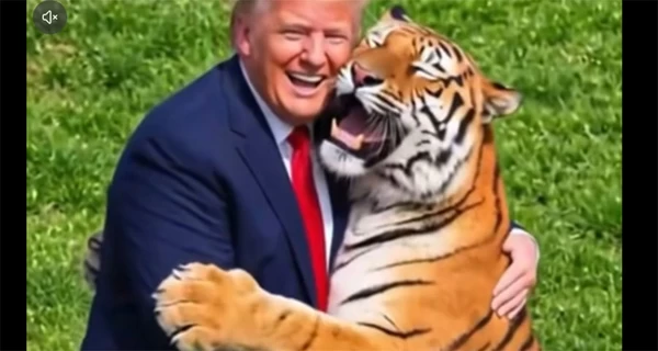 Трамп опубликовал сгенерированное ИИ видео с тигром, загрызшим британца - семья парня возмущена 