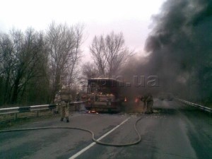 Причиной пожара в автобусе стали газовые баллоны 