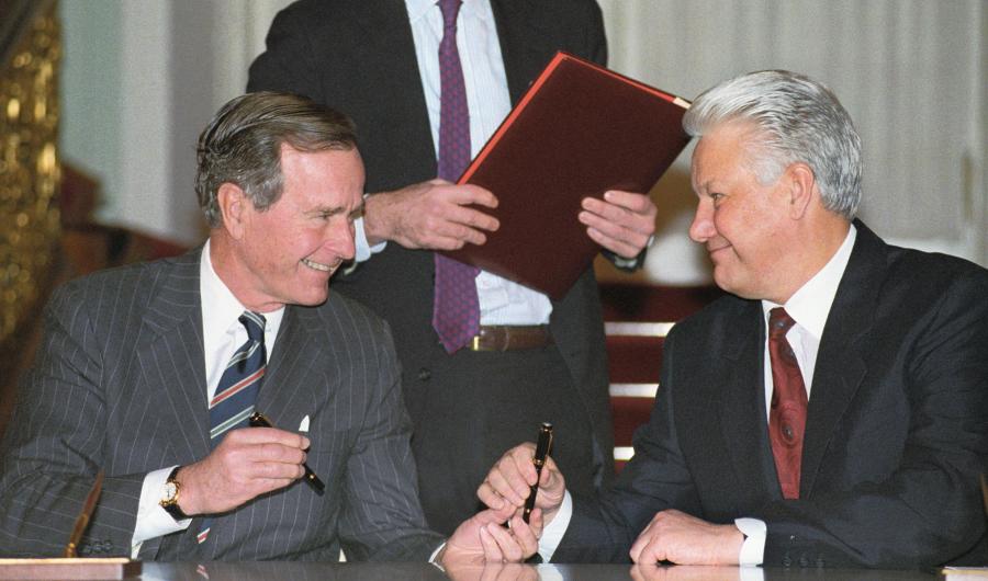 1 лютого 1992 року в Кемп-Девіді було підписано спільну декларацію Росії та США про офіційне закінчення «холодної війни». Фото: yeltsin.ru