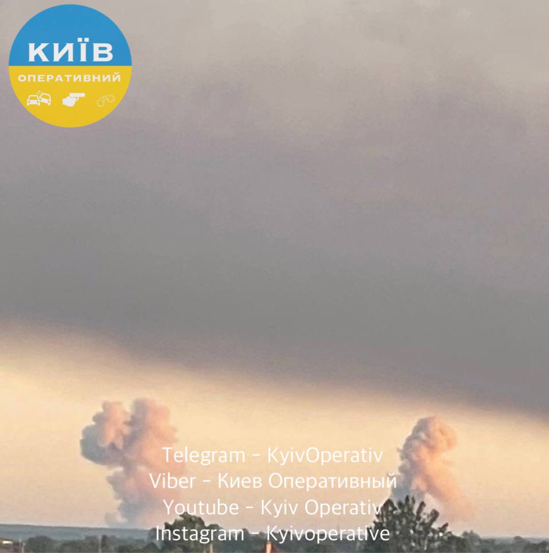 Взрывы под Киевом. Фото: t.me/kyivoperativ