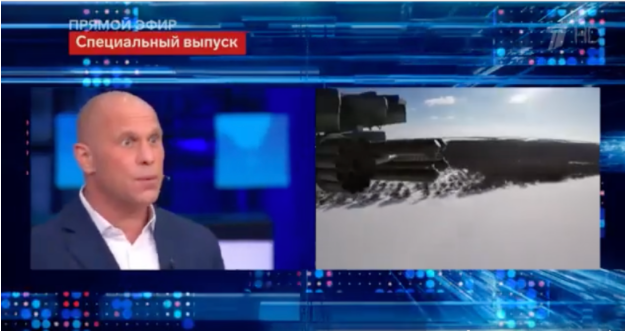 На російських ток-шоу Кива звинувачував Україну, залежно від заходу. Та багато чого наговорив дивного та поганого. Скрин відео