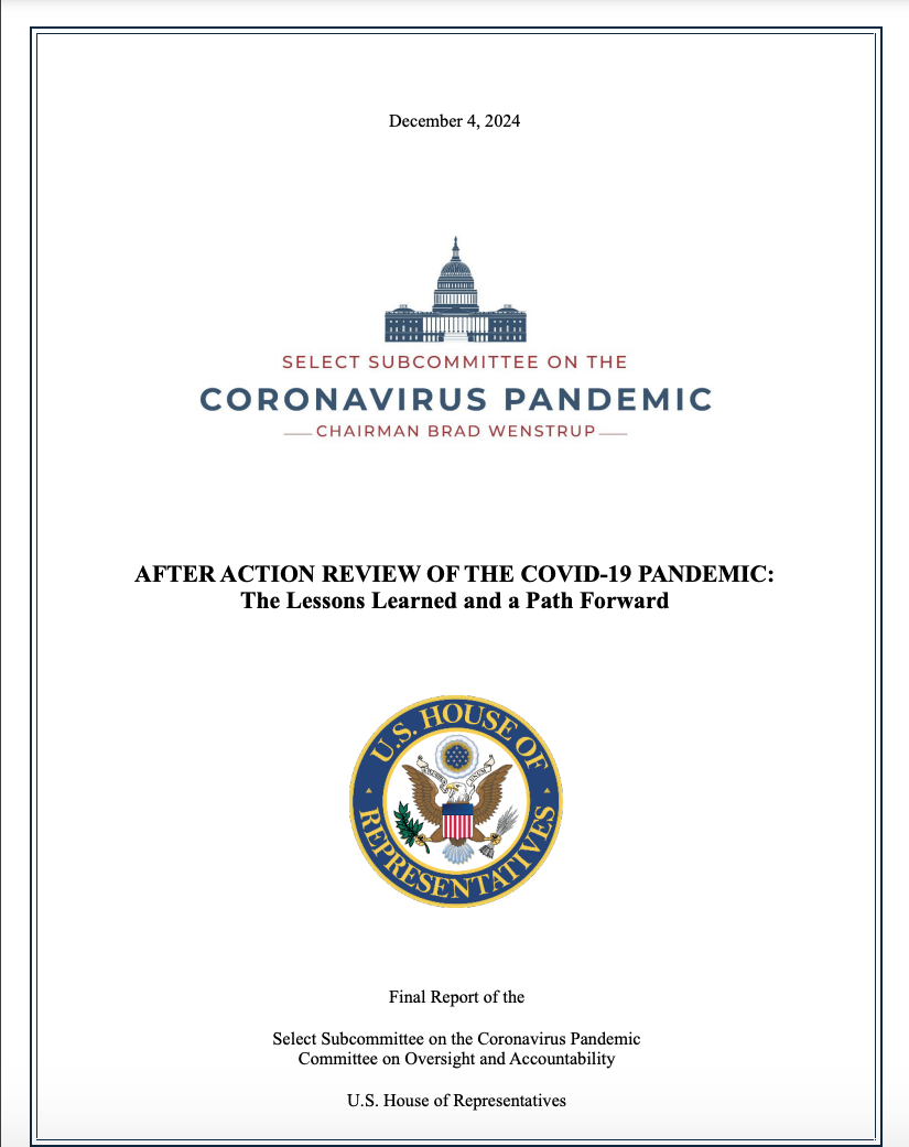 Чому, цікаво, цей звіт з'явився тільки зараз, а не в розпал ковидобісся? Скрин oversight.house.gov/