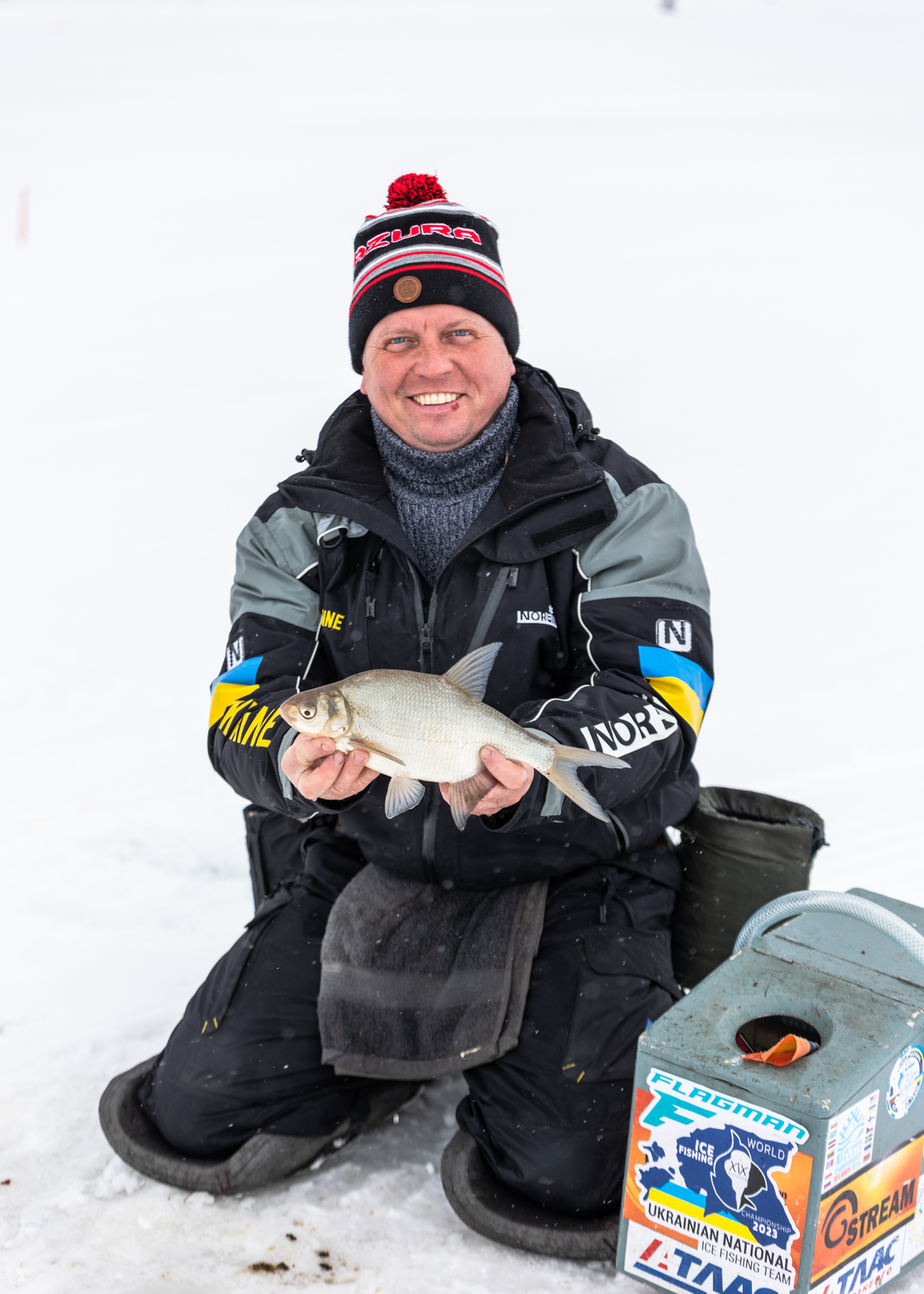 Абсолютний чемпіон світу Олексій Зайко. Фото: facebook.com/ XIX World Ice Fishing Championship Estonia/Tartu 2023