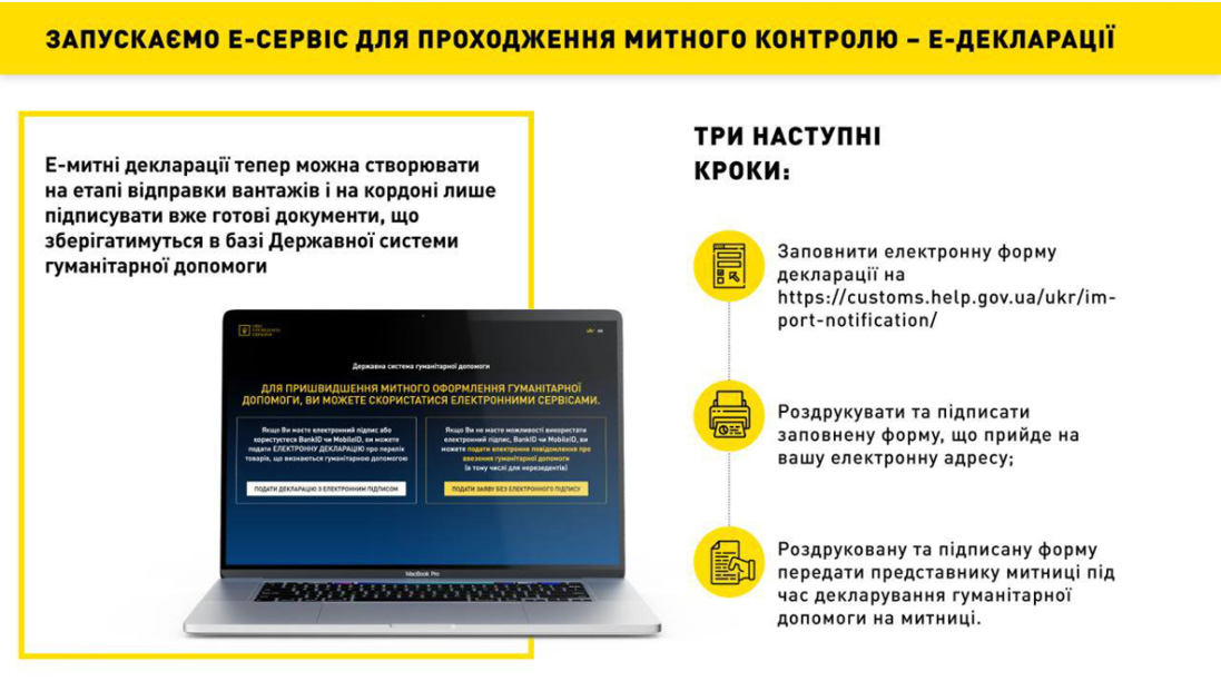 ОП: Для удобной растаможки гуманитарных грузов в Украине ввели Е-декларацию фото 1