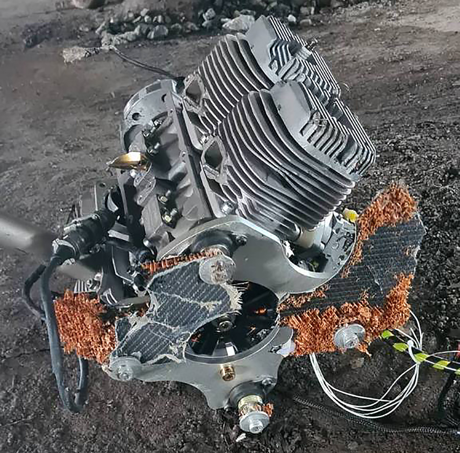 Двигатель «Shahed-136». Его размеры военные сравнили с двигателем мотоцикла «Ява». Фото: https://t.me/AFUStratCom/6943