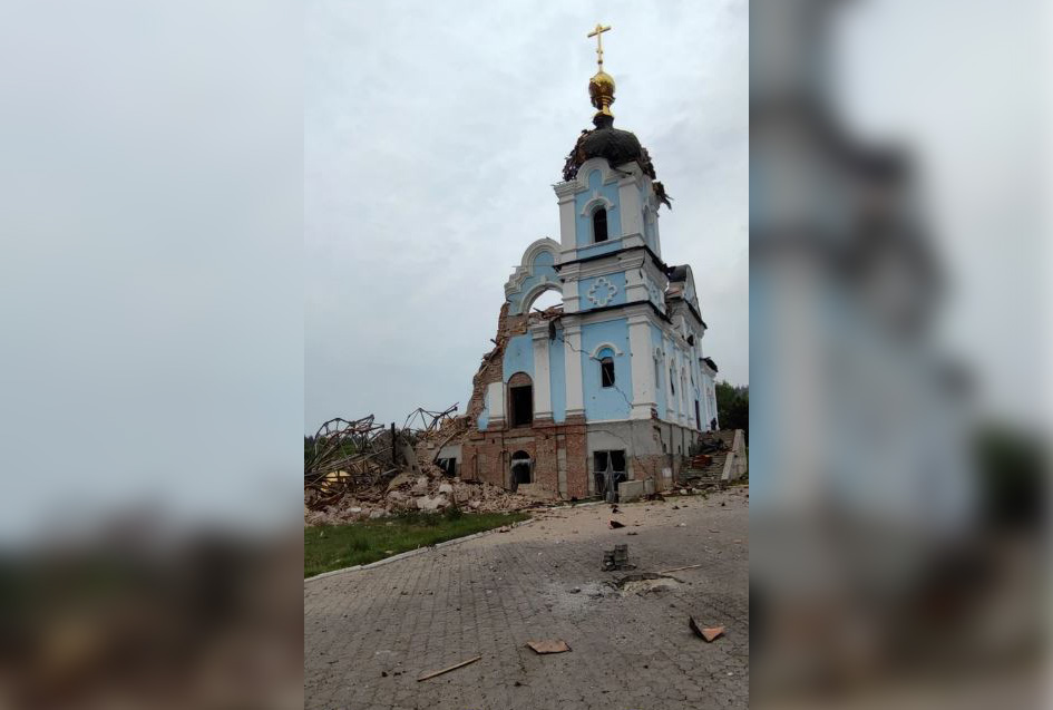 Скит в Богородичном после обстрелов в мае. Фото: news.church.ua