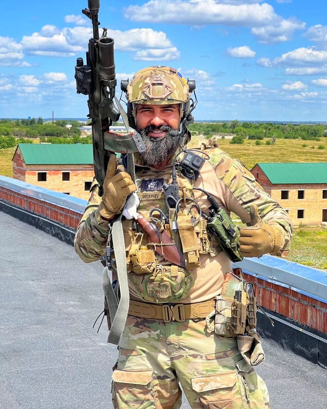 Карим Гуламов на фронте, июнь 2022 года. Фото: Фейсбук