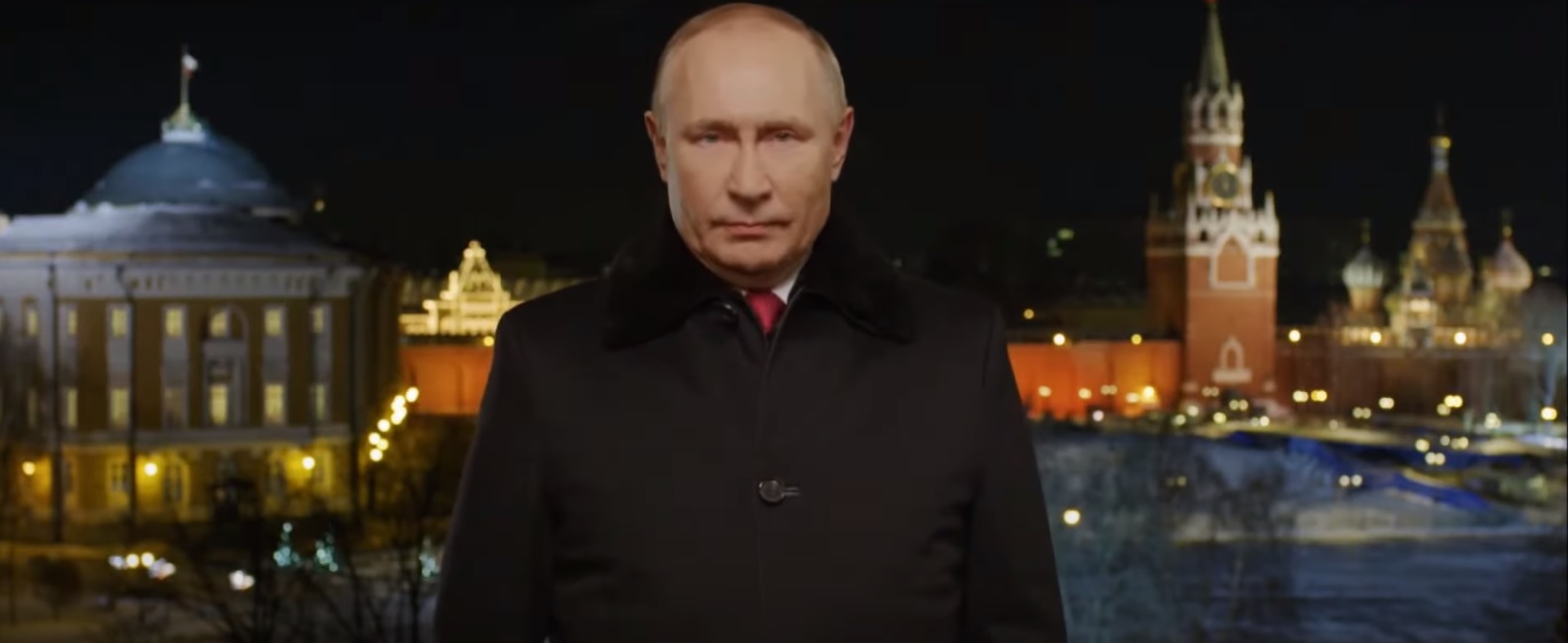 Кадр из новогоднего обращения Владимира Путина.