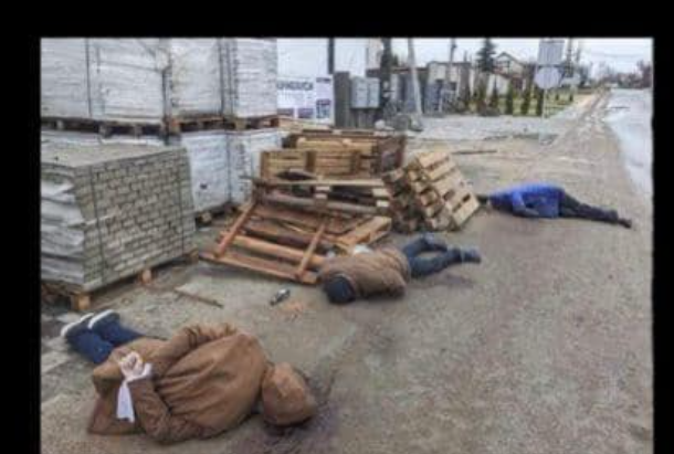 Жертвы расстрела в Буче. Фото: facebook.com/VenediktovaIryna