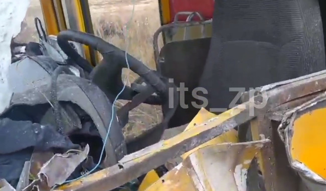 Авария под Запорожьем. Фото: кадр из видео.