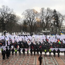 Митинг перед Радой 25 января. Фото: Елена Галаджий, КП в Украине
